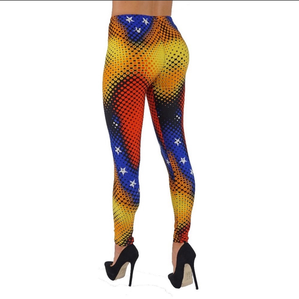 4th of July High Rise Soft Basic Printed Leggings Petite